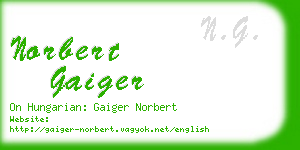 norbert gaiger business card